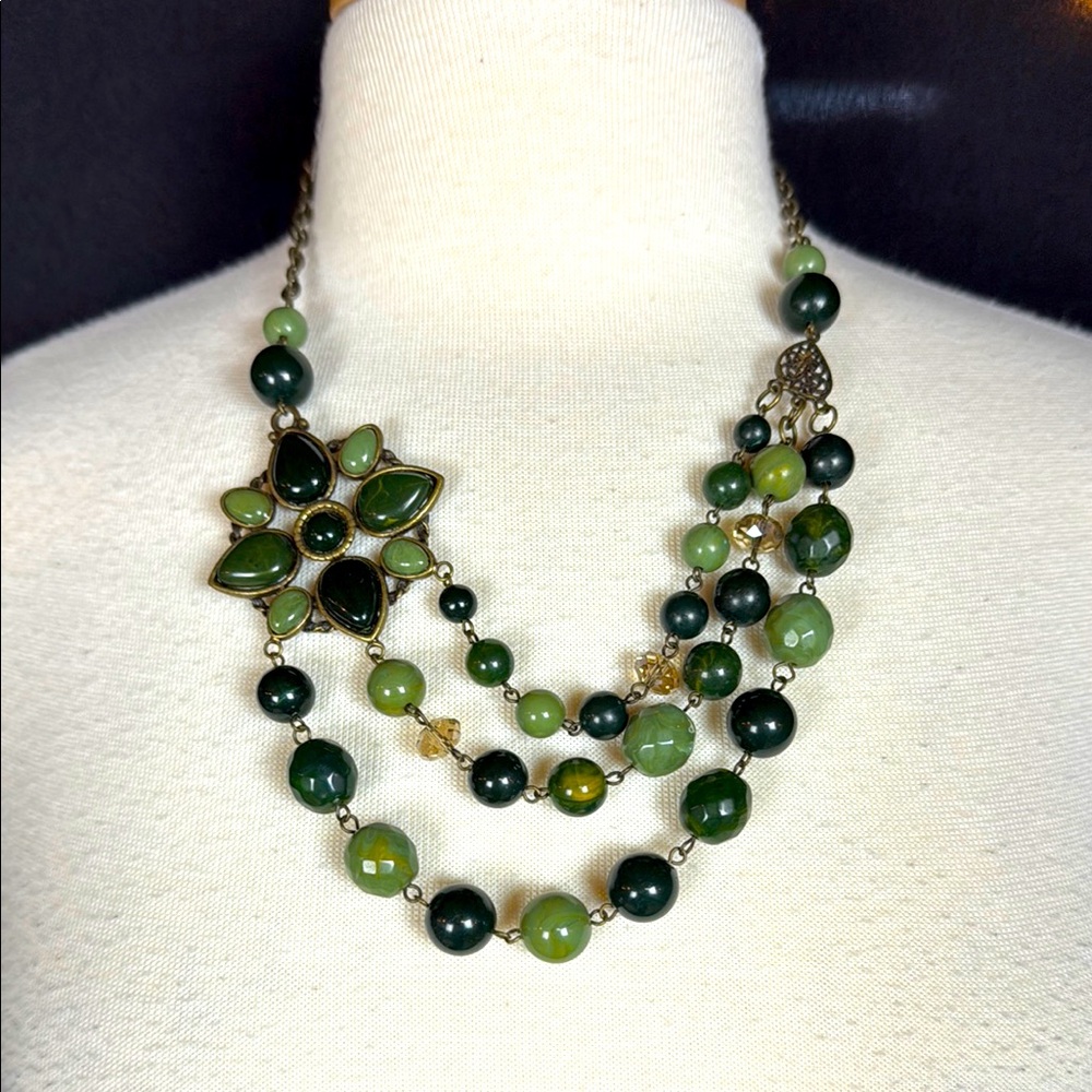 Elegant Green Beaded Necklace